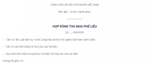 Hợp đồng mua phế liệu