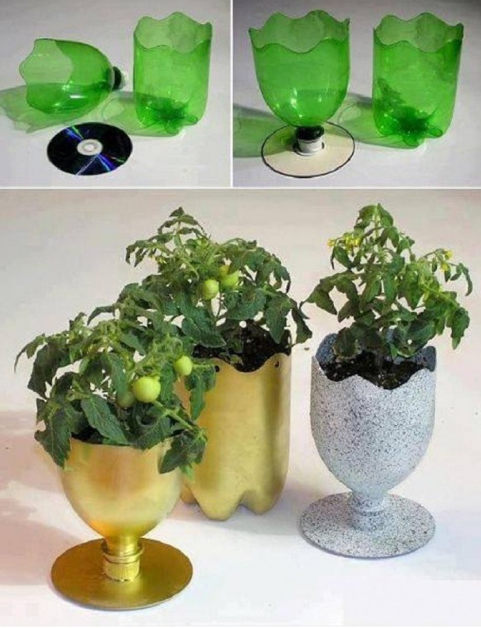 Cách tái chế chai nhựa thành chậu hoa rất đơn giản mà đẹp
